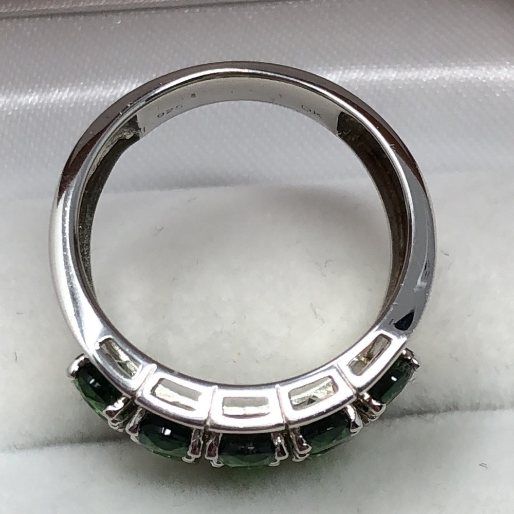 Russian Green Chrome Diopside Sterling Silver Ring Size 7.25 - Picture 6 of 12